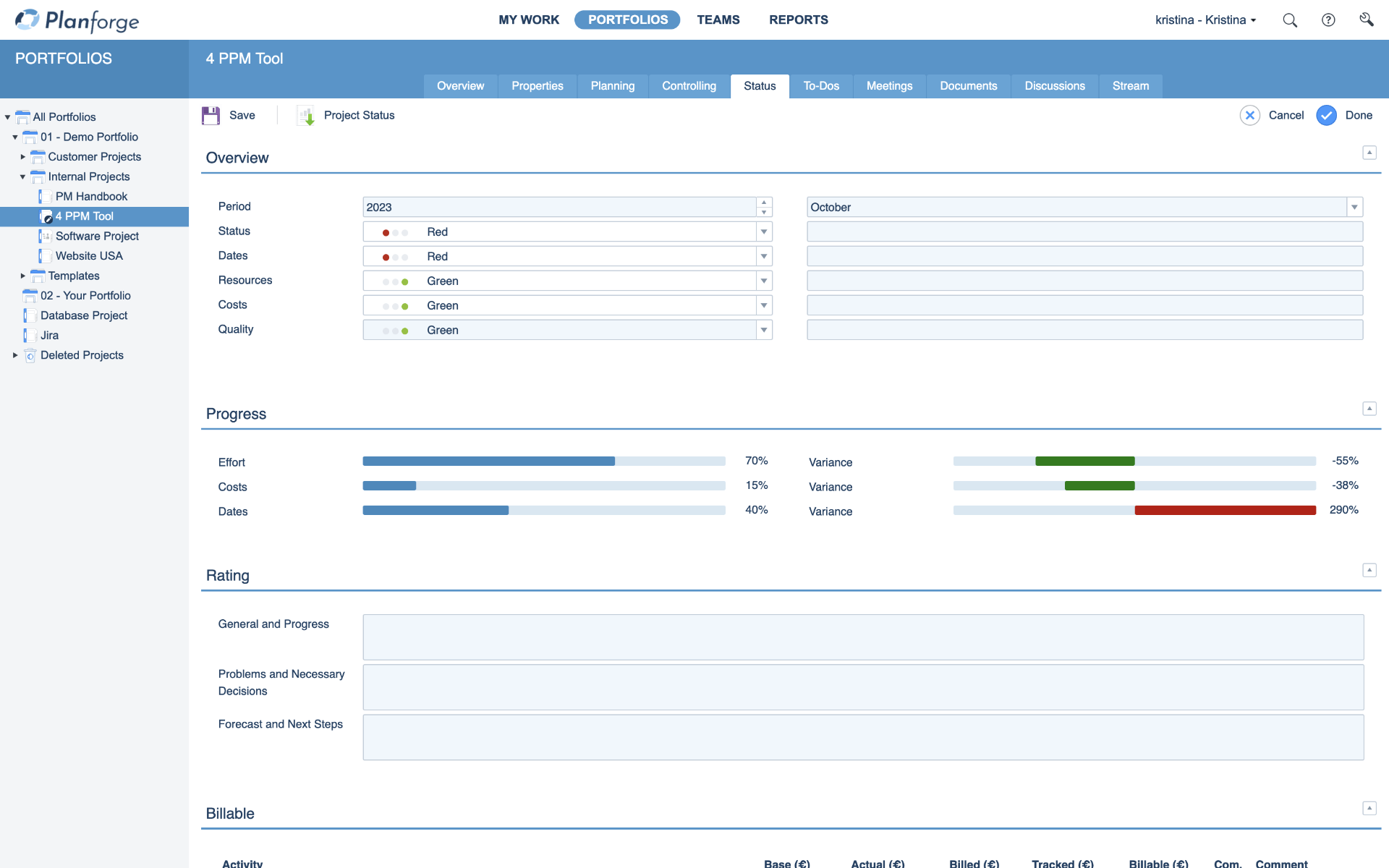 Project Management Traditional Project Status Reporting Software by Planforge
