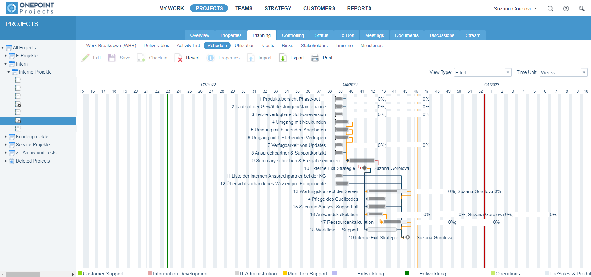 Terminplan GANTT Planforge Software