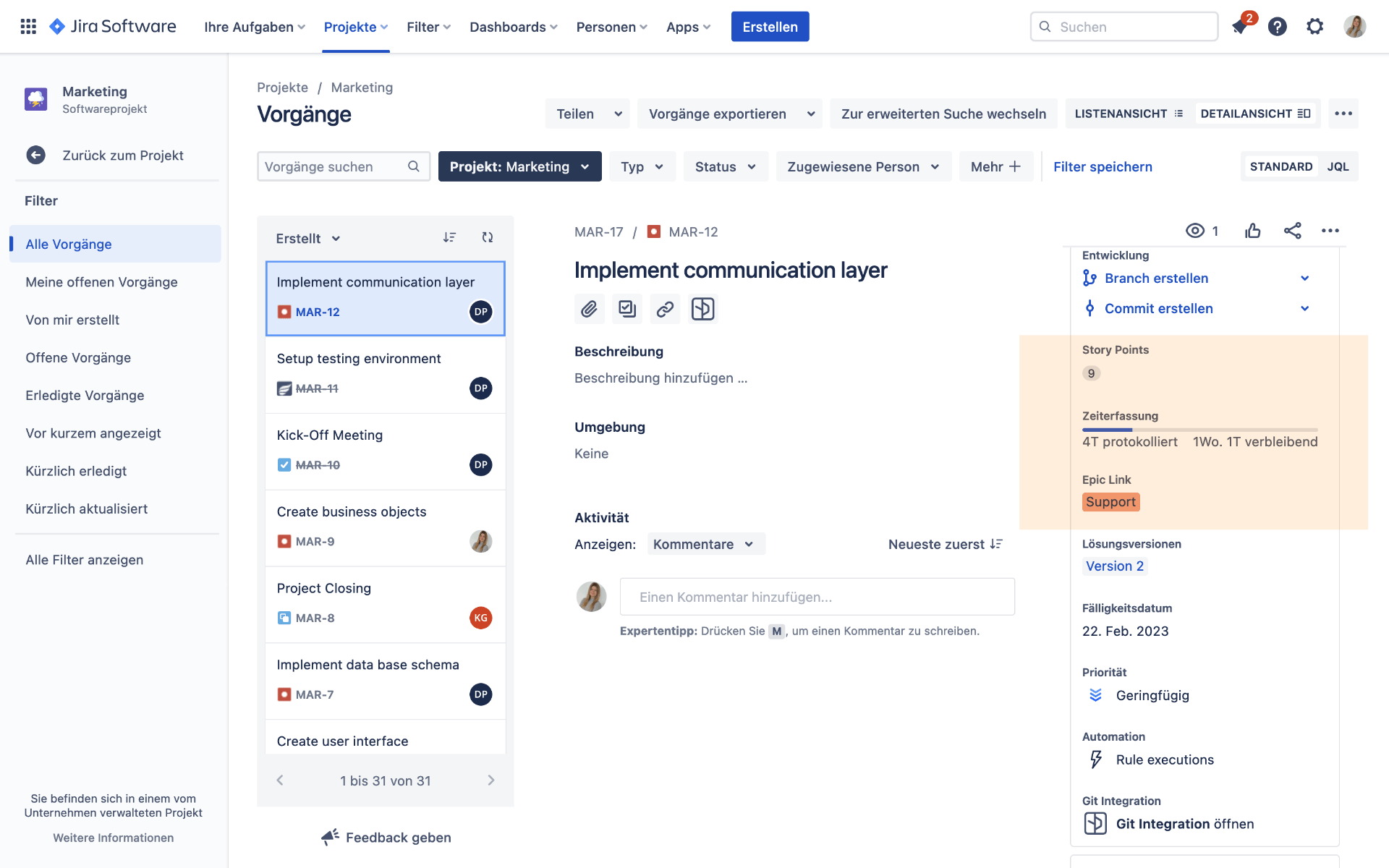 Jira Software Zeiterfassung Synchronisiert mit Planforge