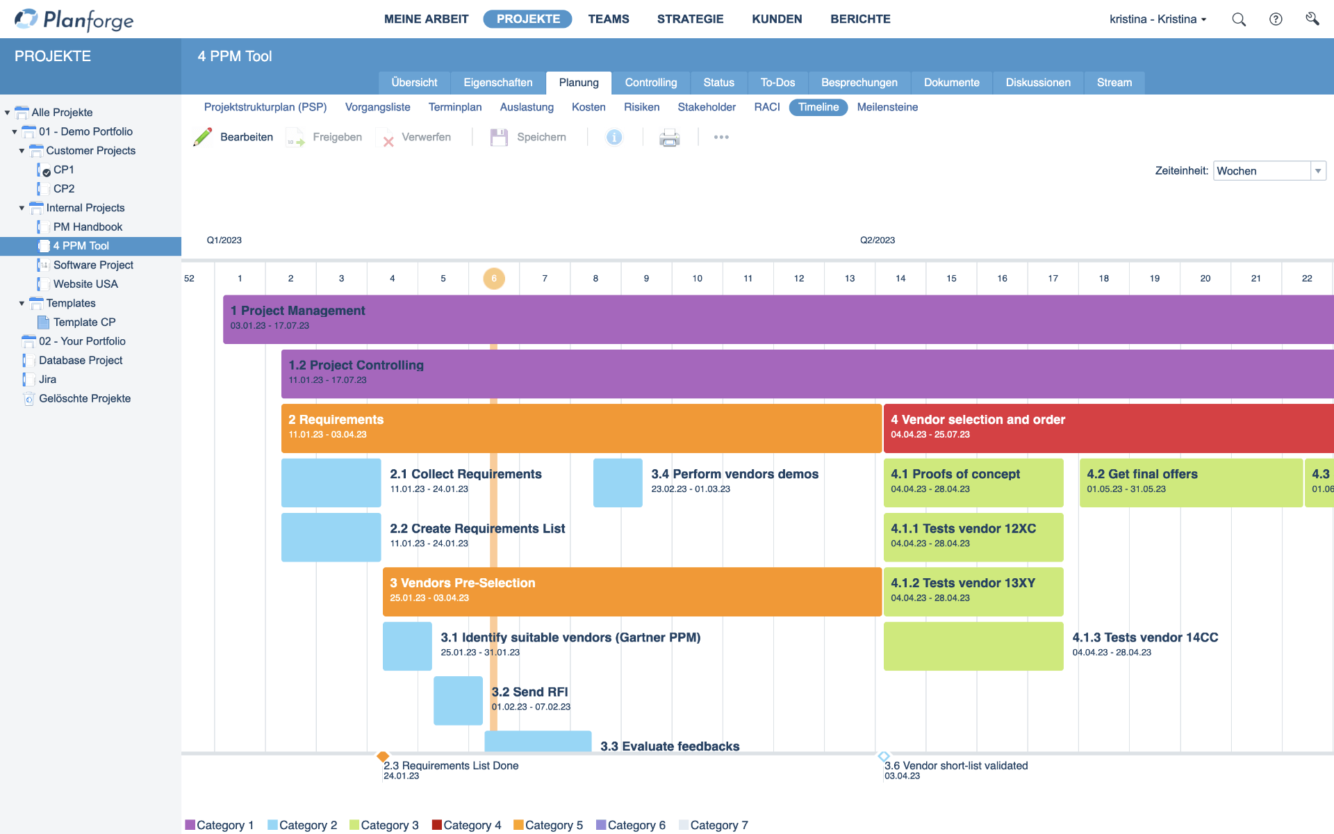Projektmanagement-Klassisches-Projekt-Timeline-Software-von-Planforge